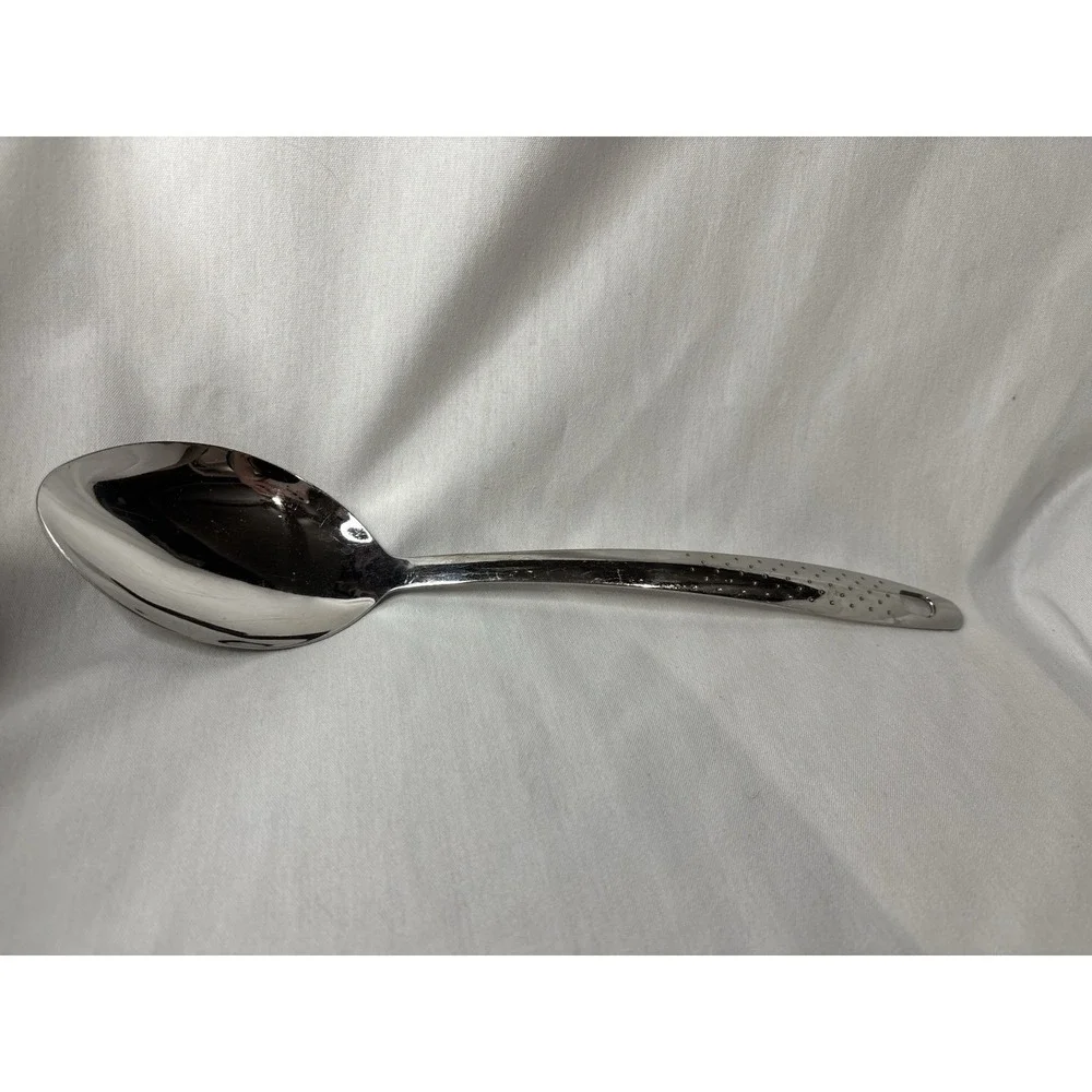 Rostfrei Stainless Steel Serving Spoon Silver Dotted Handle